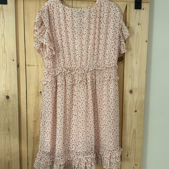 NWT ruffle dress with rose print - Picture 2 of 4